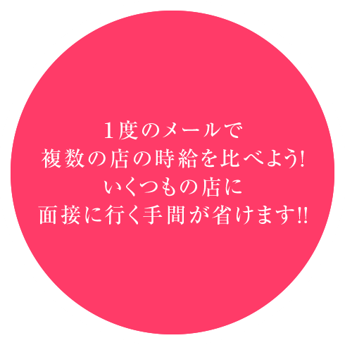 １度のメールで複数の店の時給を比べよう！いくつもの店に面接に行く手間が省けます！！